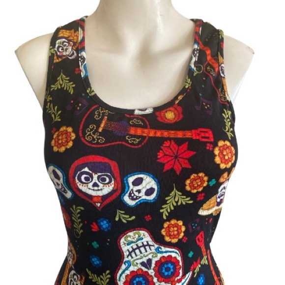 Disney Pixar Coco Floral Lace Back Dress Size S - Picture 3 of 12